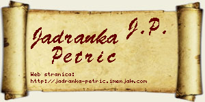 Jadranka Petrić vizit kartica